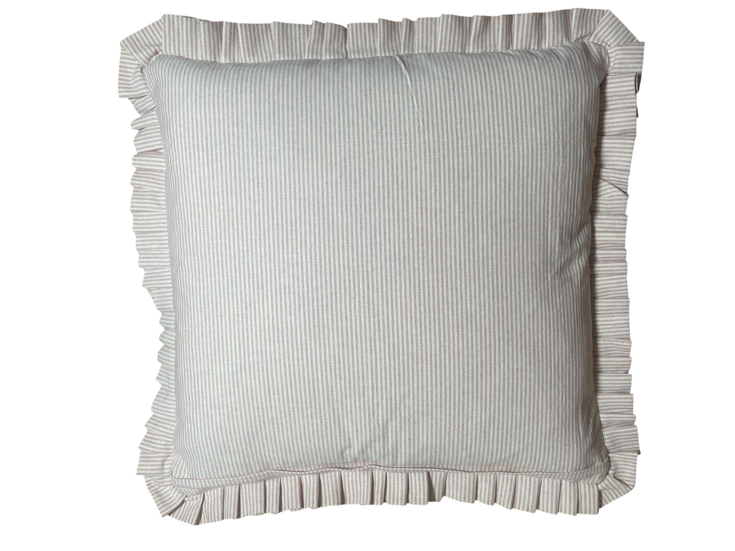 22" Ruffled Feather Cushion Floral Fabric