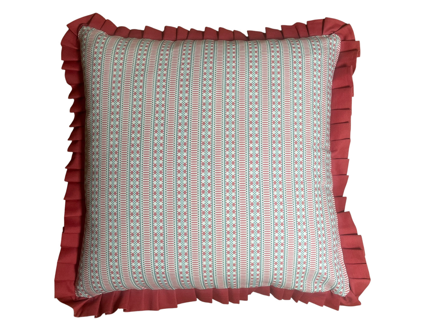 22" Ruffled Feather Cushion Charlotte Gaisford Fabric