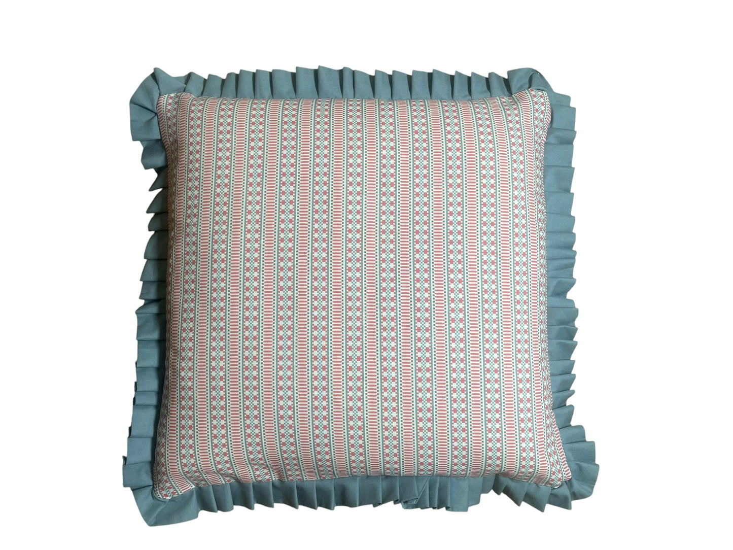 22" Ruffled Feather Cushion Charlotte Gaisford Fabric