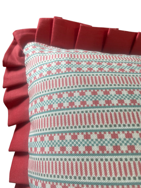 22" Ruffled Feather Cushion Charlotte Gaisford Fabric