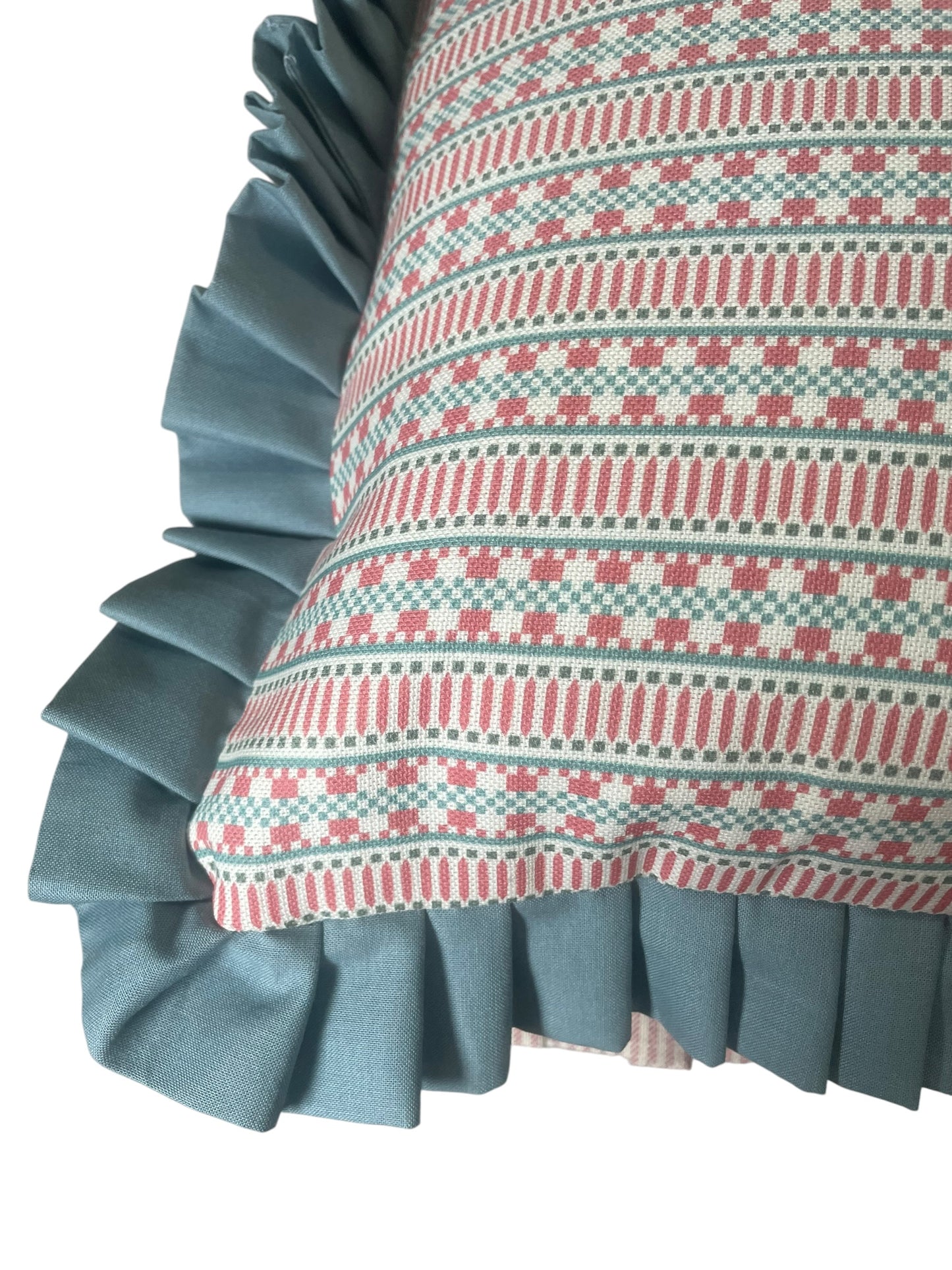 22" Ruffled Feather Cushion Charlotte Gaisford Fabric