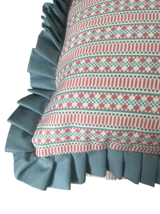 22" Ruffled Feather Cushion Charlotte Gaisford Fabric