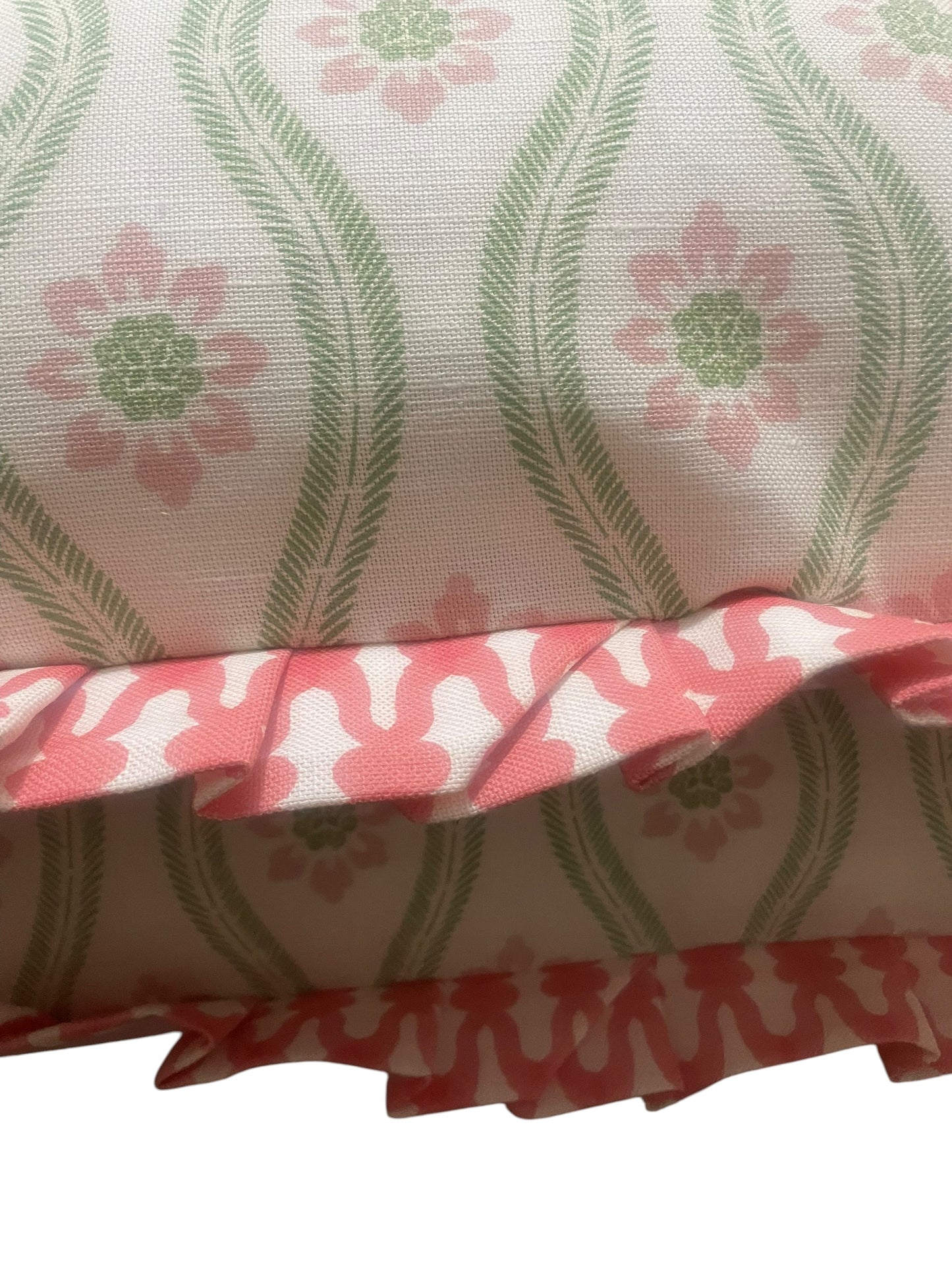Pair of 22" Ruffled Feather Cushions Charlotte Gaisford Fabric