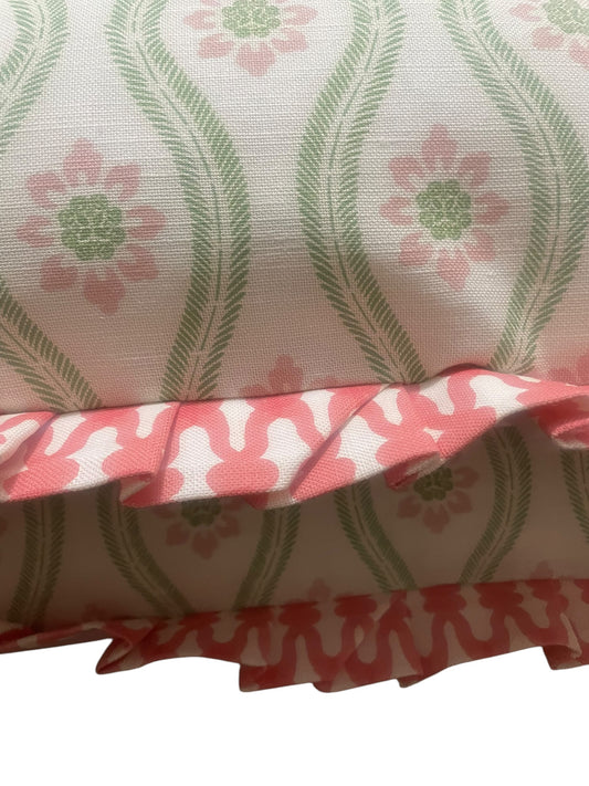 Pair of 22" Ruffled Feather Cushions Charlotte Gaisford Fabric