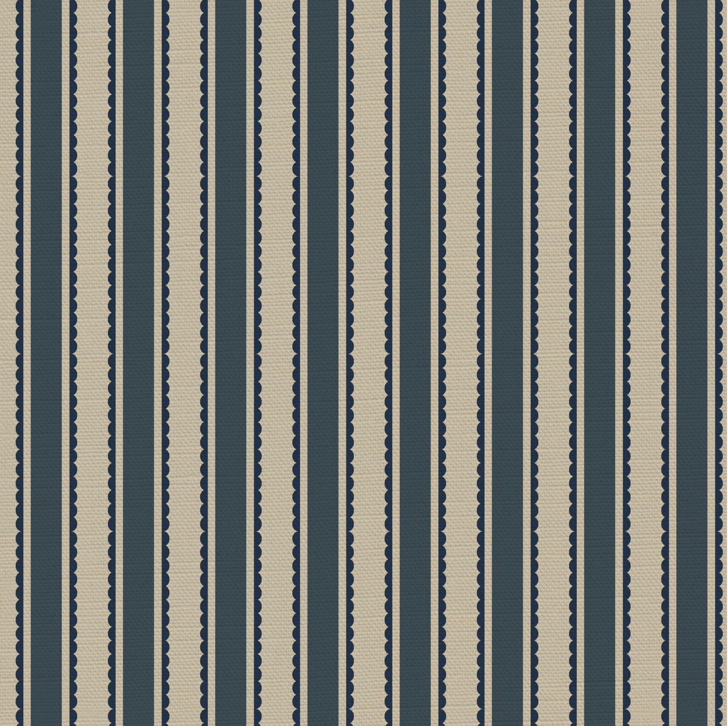 Eco Scallop Stripe Fabric - sold by the meter